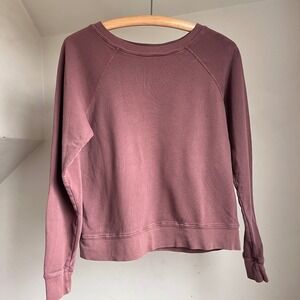 MATE the Label Sweatshirt Small Mauve Organic Cotton Crewneck Raglan Terry Boxy